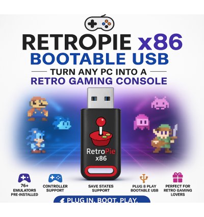 RetroPie x86 Bootable USB | Retro Gaming | Raspberry Pi OS on Any PC