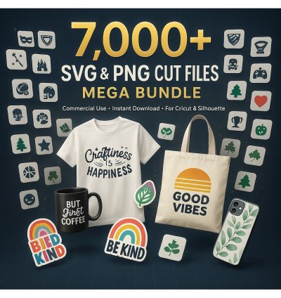 7,000+ Premium SVG & PNG Cut Files — Variety Pack for Cricut, Silhouette & DIY Crafts
